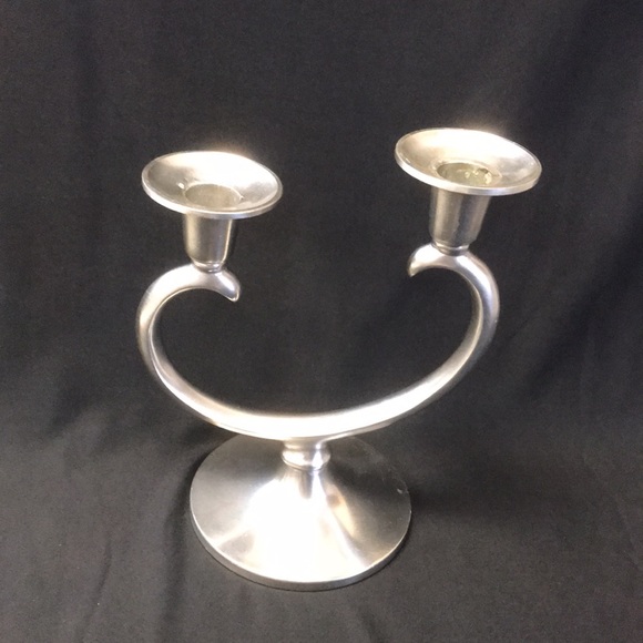 Pair of Vintage Metawa Holland Pewter Double Candle Stick Holders - Picture 3 of 5